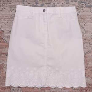 Talbots White Cotton eyelet Lace Hem Size 4